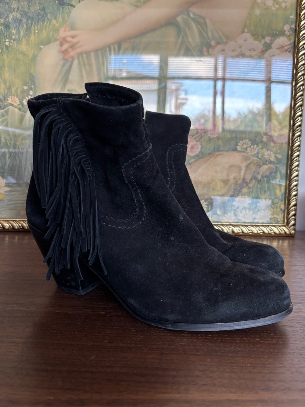 Sam Edelman Fringe Suede Bootie